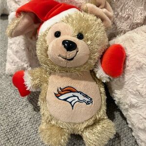 Denver Broncos Plush Bear with Santa Hat